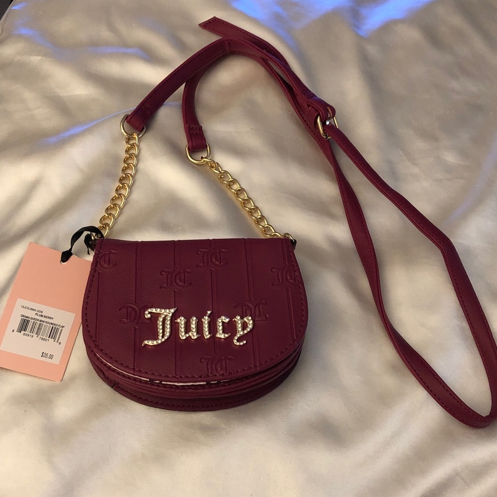 Juicy Couture Plum Berry Drama Queen Mini Rounded Flap Crossbody Bag NWT